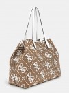 Guess Vikky Large Tote Bag, Latte Logo/White thumbnail
