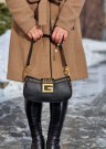 Guess bling Top Zip Skulderveske, Svart thumbnail