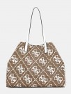 Guess Vikky Large Tote Bag, Latte Logo/White thumbnail