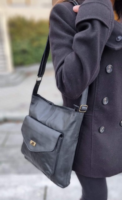 House of Sajaco Crossover Skinnveske, sort