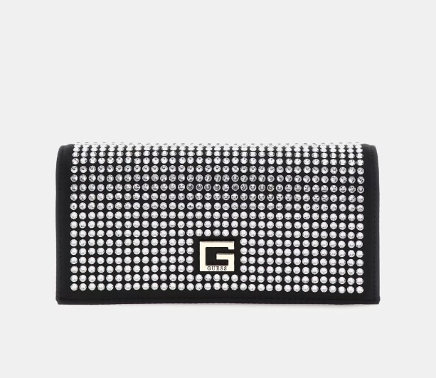 Guess Gilded Glamour Xbody Clutch, Black