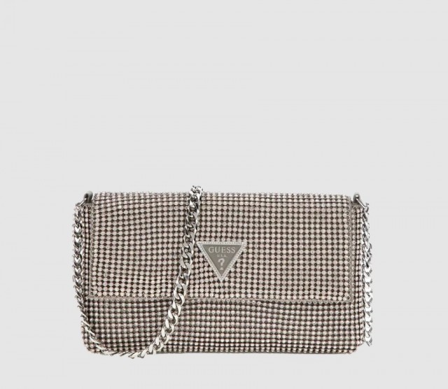 Guess Zalina Flap Clutch, Silver