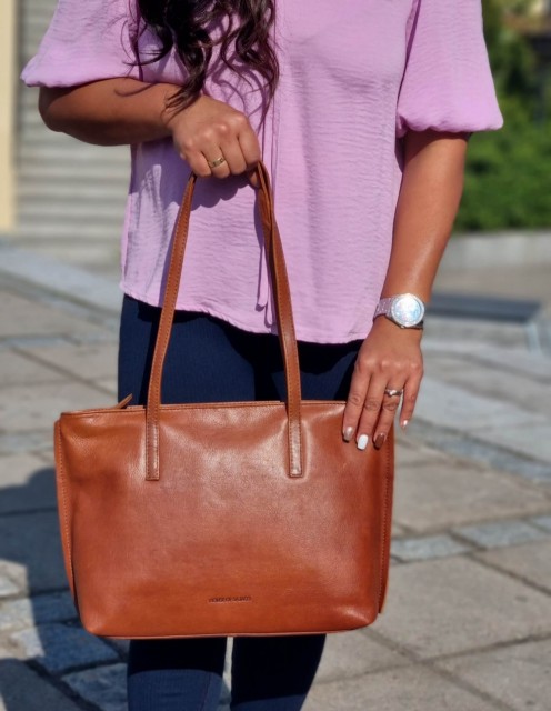 House of Sajaco Skinn Veske, cognac