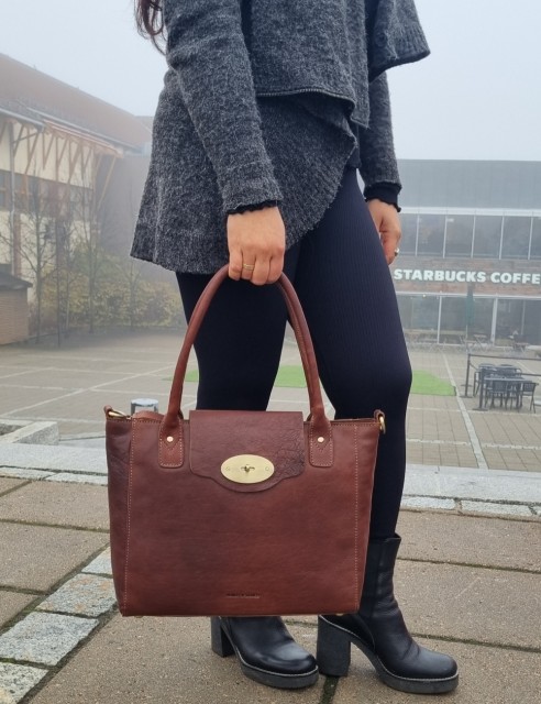  House of Sajaco Flap Veske, cognac