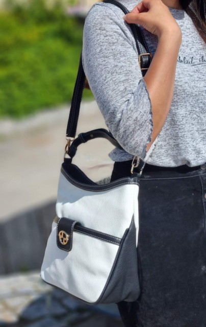 Lycke Hobo Veske, White/Black