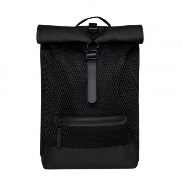 Rains Rolltop Rucksack Mesh, Black