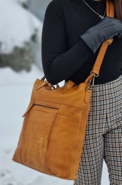House of Sajaco Skinnveske, cognac