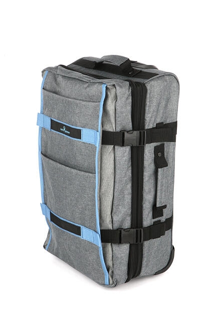 North Pioneer Cargo Duffelbag med Hjul, Medium, grey/light blue