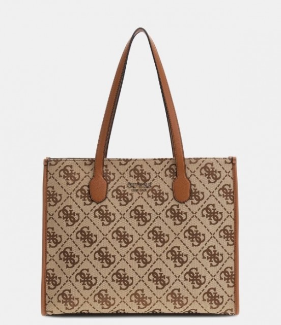 Guess Silvana Girlfriend Tote, Latte Logo