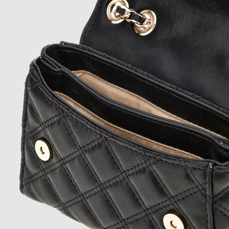 Guess Giully Mini 2 Comp Convertible Flap, Black
