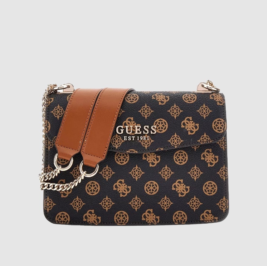 Guess Evelune Convertible Xbody Flap, Mocha Logo
