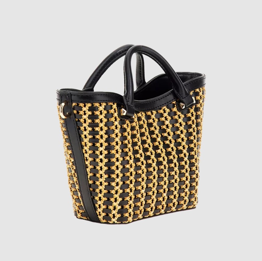 Guess Atalia Mini Tote, Natural/Black