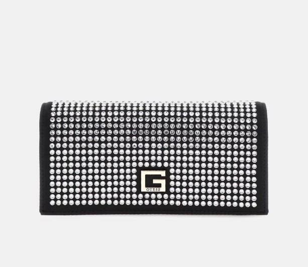 Guess Gilded Glamour Xbody Clutch, Black