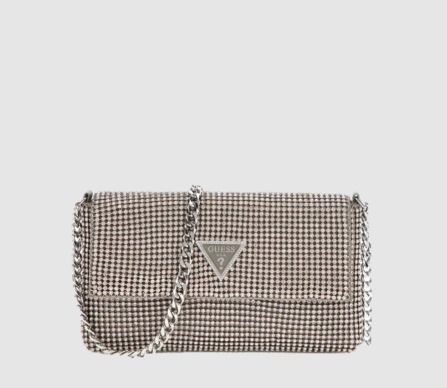 Guess Zalina Flap Clutch, Silver
