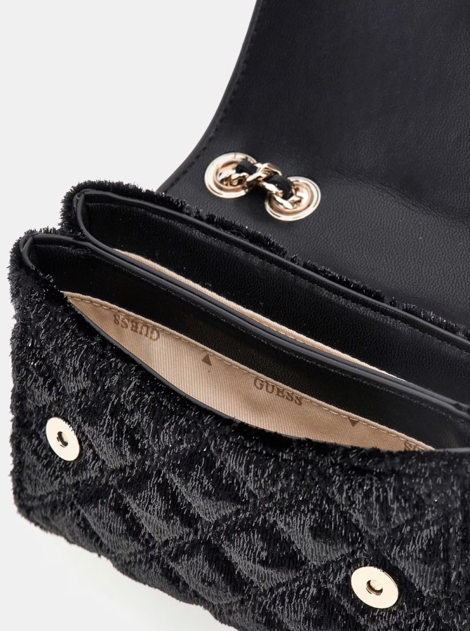 Guess Giully Mini 2 Comp Convertible Flap, Black