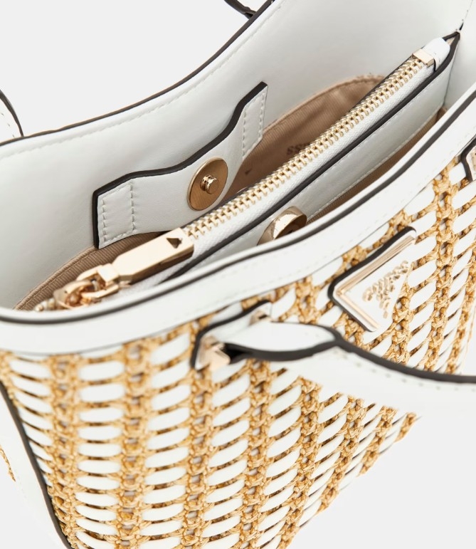 Guess Atalia Mini Tote, Natural/White
