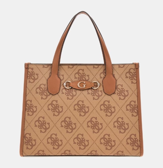Guess Izzy 2 Comp Tote, Latte Logo
