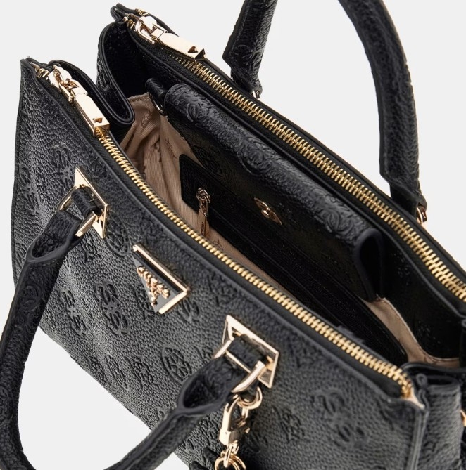 Guess Cresidia Status Satchel, Black