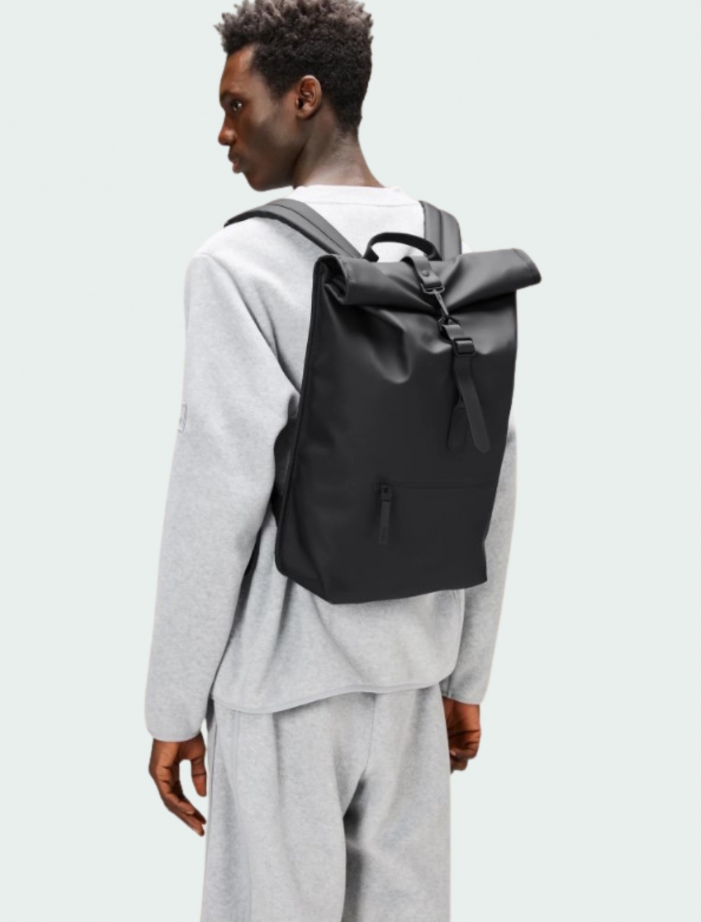 Rains Rolltop Rucksack, Black