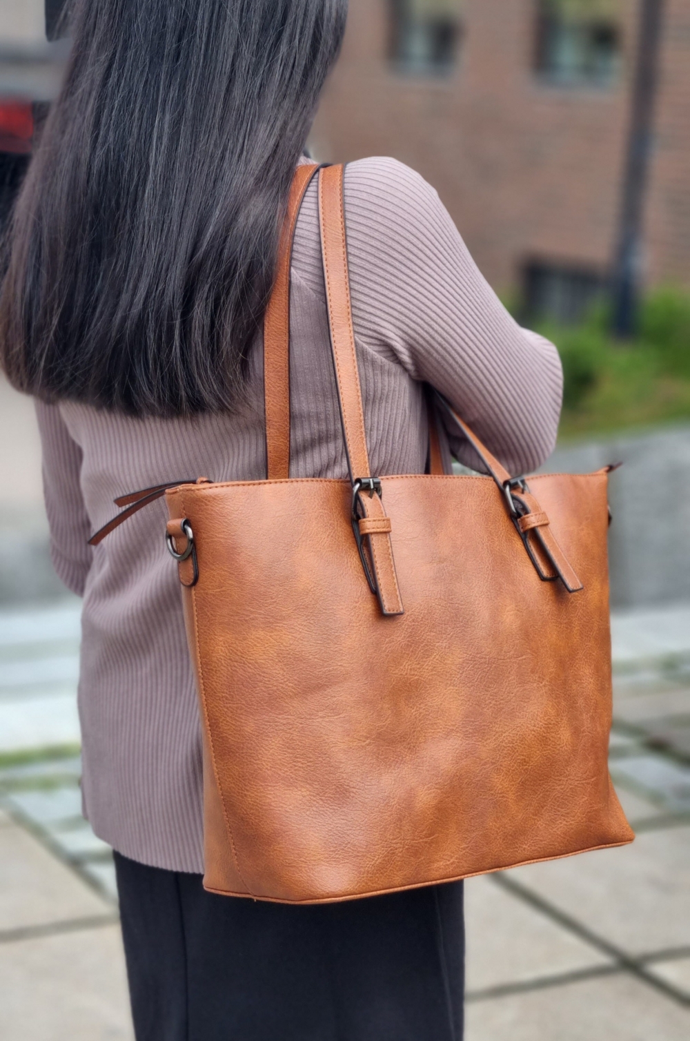 Puccini Tote Bag, Cognac