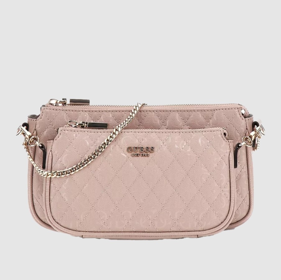 Guess Yarmilla DBL Pouch Crossbody, Taupe