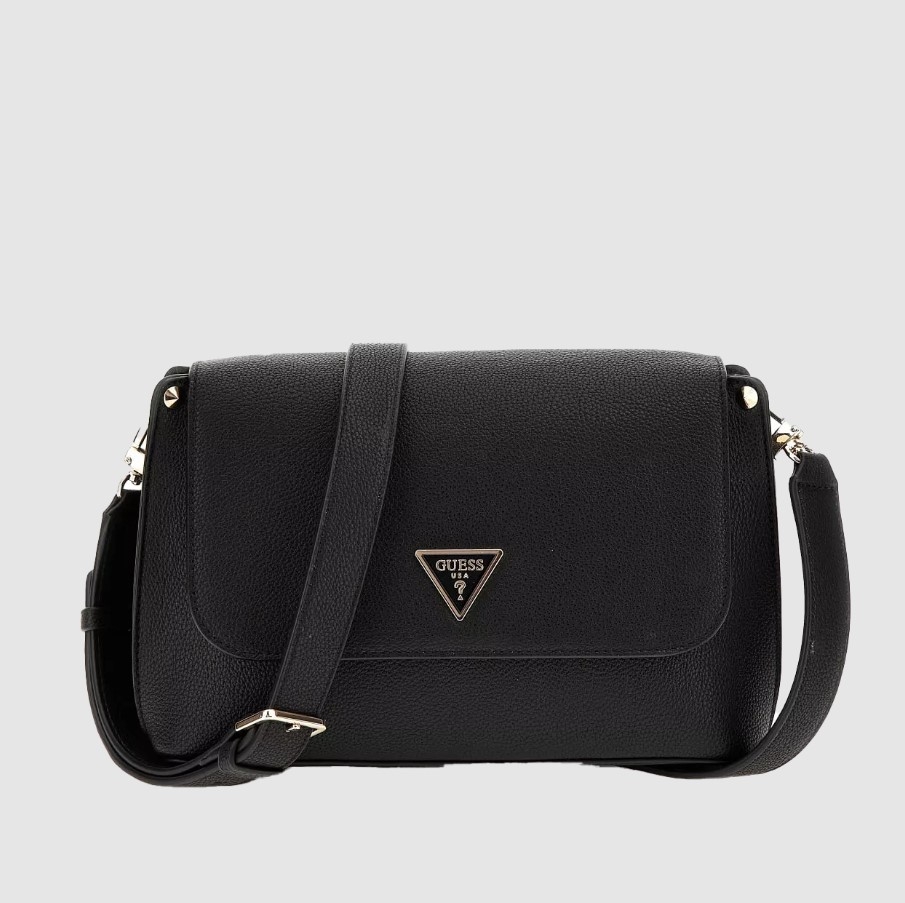 Guess Meridian Flap Crossbody, Black