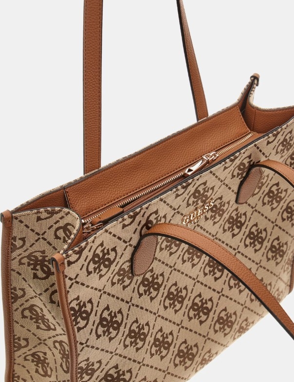 Guess Silvana Girlfriend Tote, Latte Logo