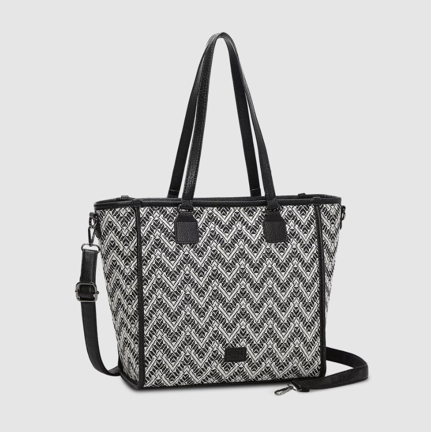 Lycke Tote Bag Flora, Black/White