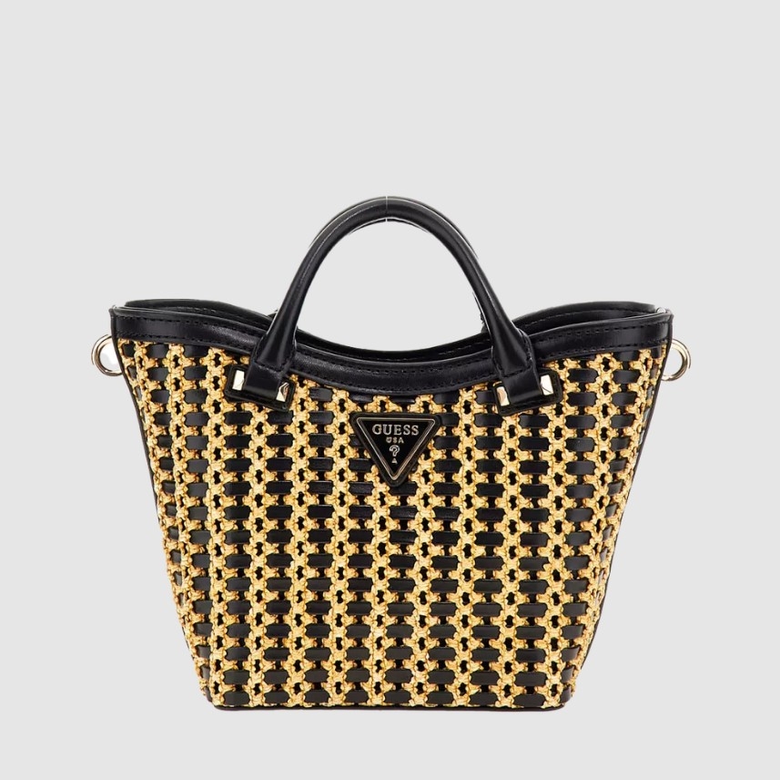 Guess Atalia Mini Tote, Natural/Black