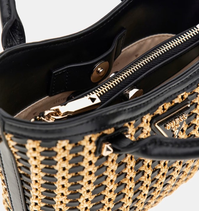 Guess Atalia Mini Tote, Natural/Black