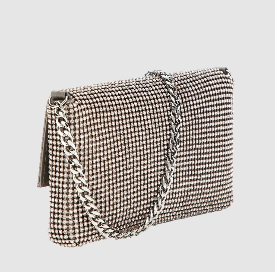 Guess Zalina Flap Clutch, Silver