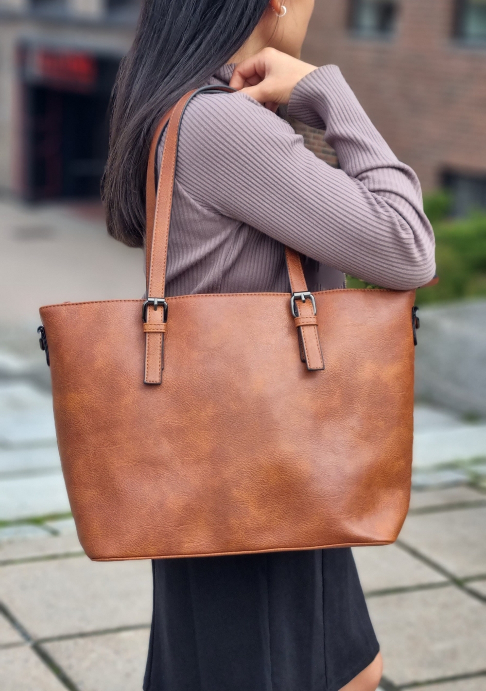 Puccini Tote Bag, Cognac