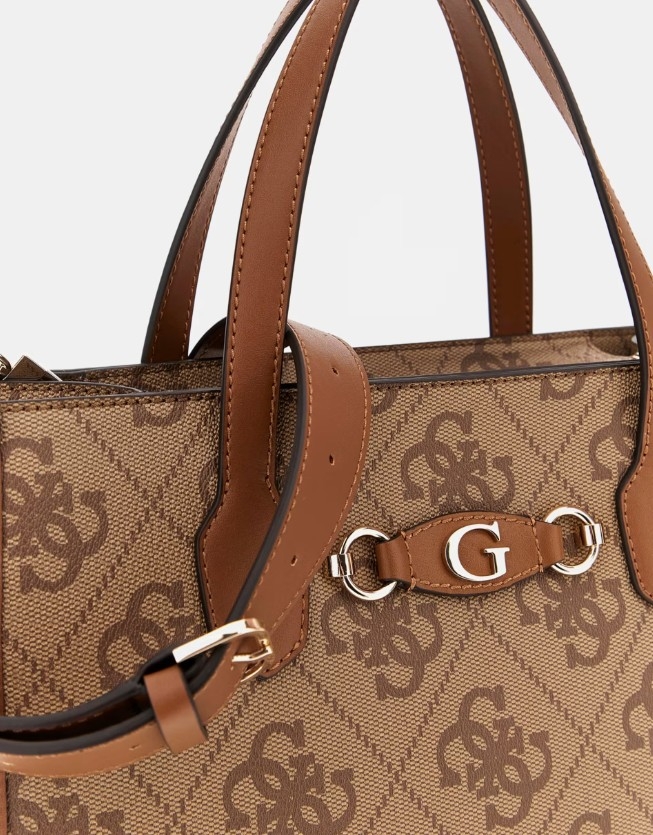 Guess Izzy 2 Comp Tote, Latte Logo
