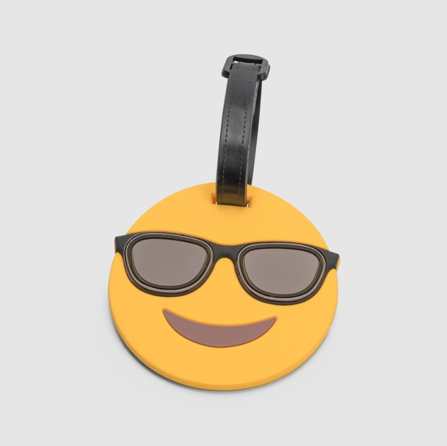 North Pioneer Luggagetag Emoji Sunglasses, Yellow